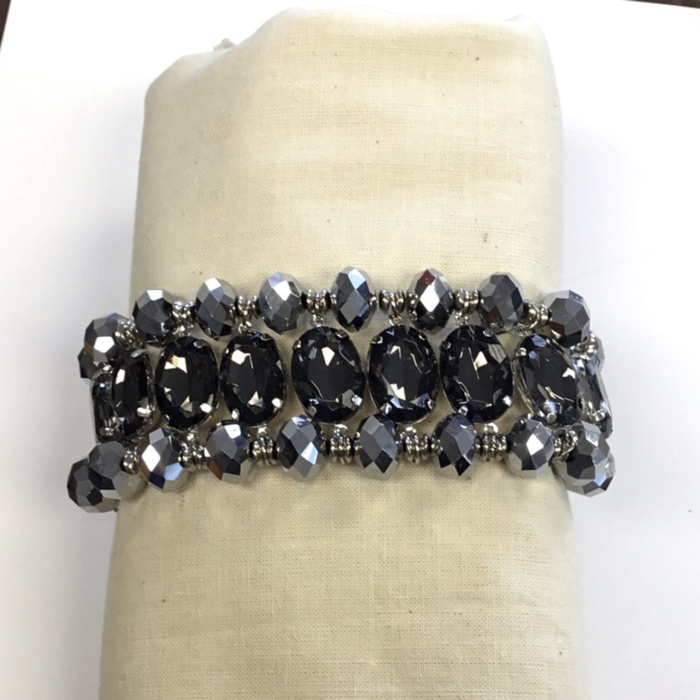 Silver beaded Stretch Bracelet